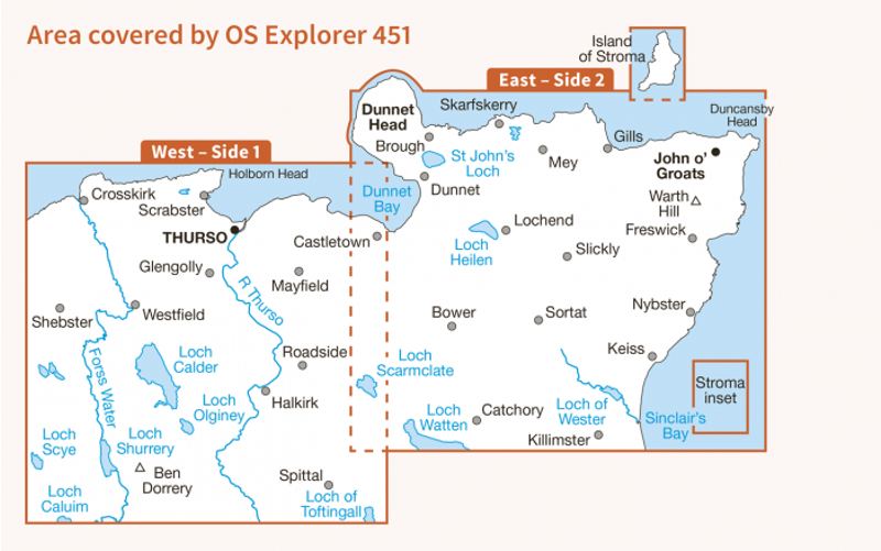 OS Explorer Map 451 - Thurso and John O'Groats-1